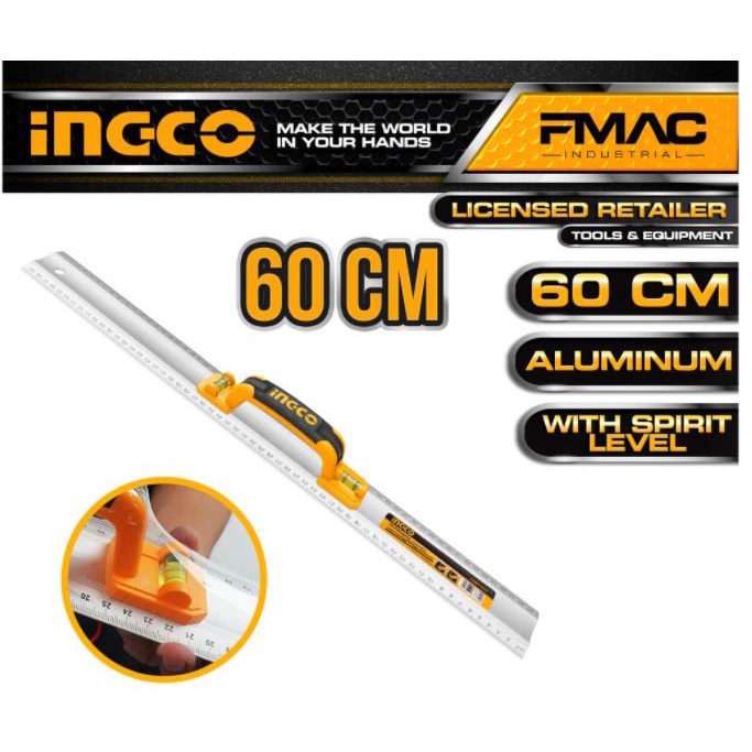 ĐỒ NGHỀ INGCO Thước nhôm xây dựng 60cm HAR01060 (Cam kết Chính Hãng 100%)