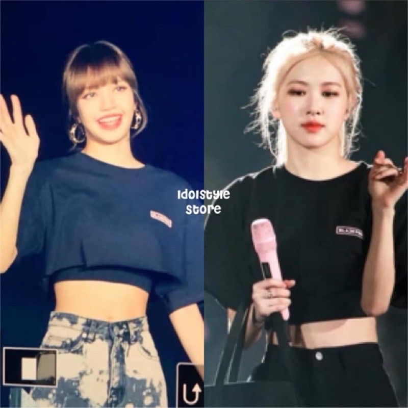 (Quà tặng kèm hình BLackpink)áo phông dáng ngăns Blackpink