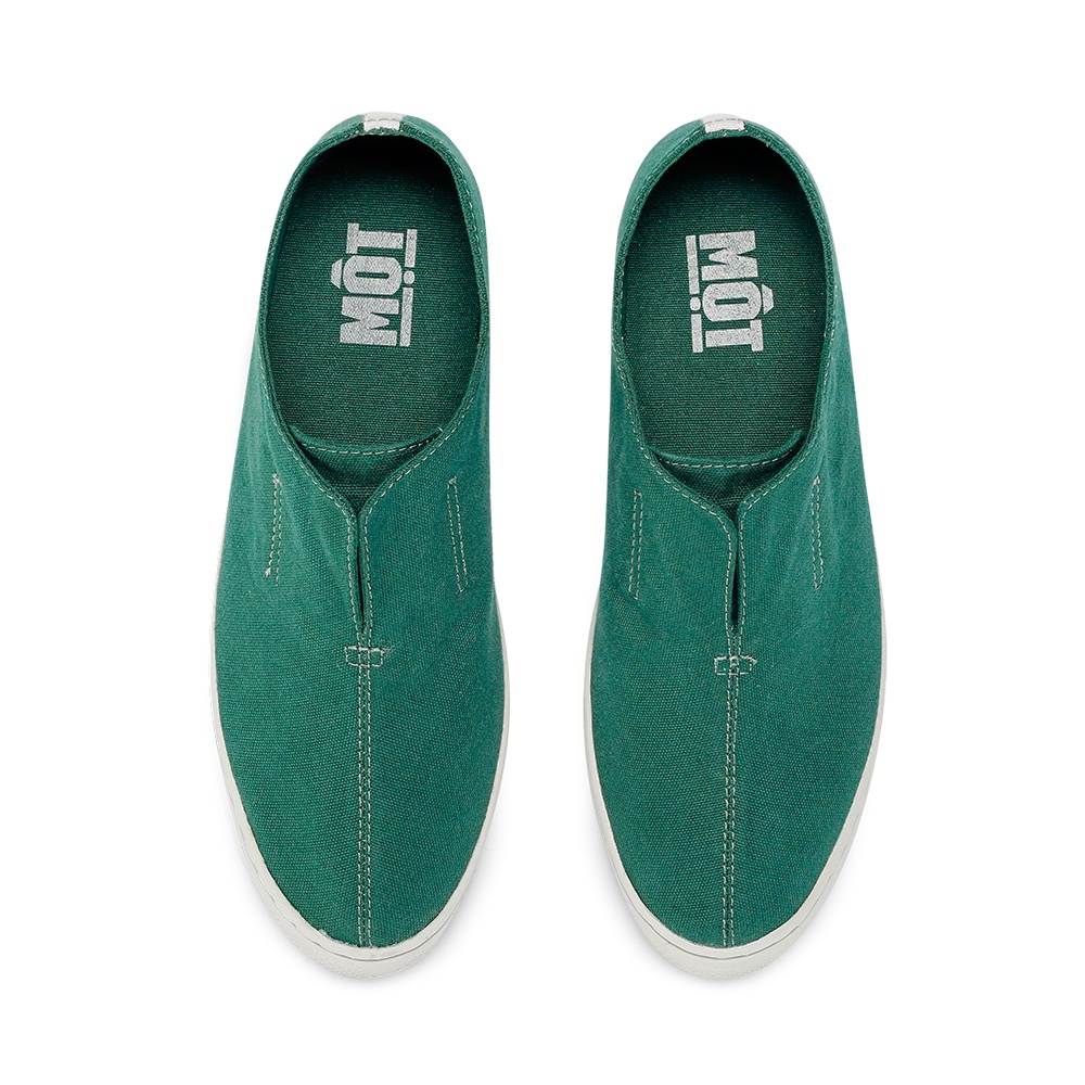 Giày Một vải xanh lá cây không dây
