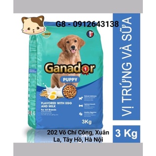 [3kg] Ganador Puupy Egg and Milk  vị trứng và sữa - Thức ăn hạt cho chó nhỏ, chó dưới 12 tháng