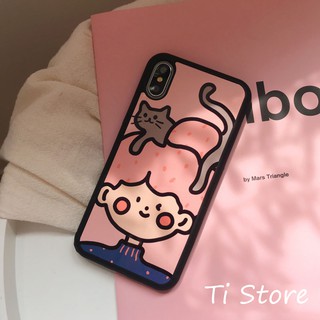 Ốp Lưng A Girl & Cat iP [ TI STORE ]