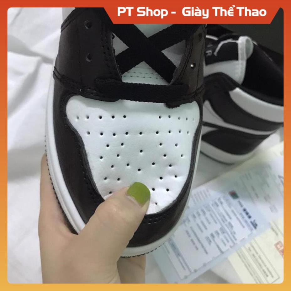 [FreeShip+ Hàng Xịn] Giày Jordan 1 panda đen trắng High, Giày JD1 Panda Cổ Cao Đen Trắng