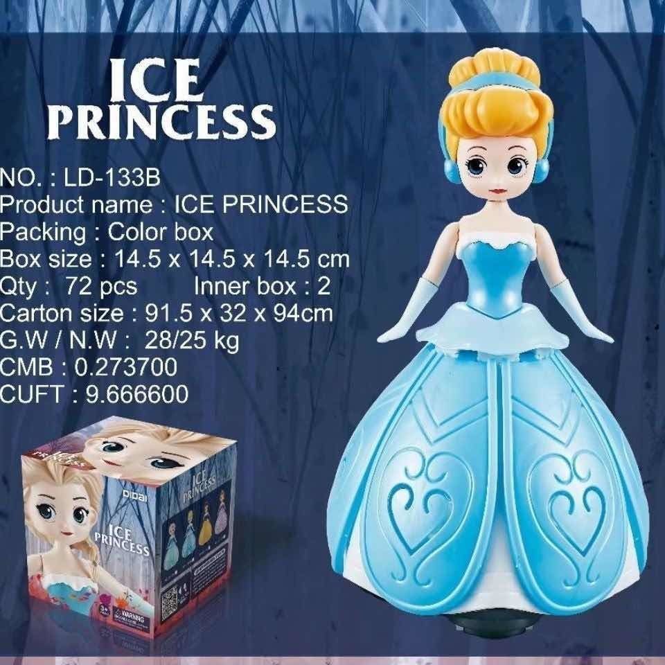 Đồ chơi trẻ em Frozen Snow White series xoay đèn múa hát gimbal cô gái đi bộ