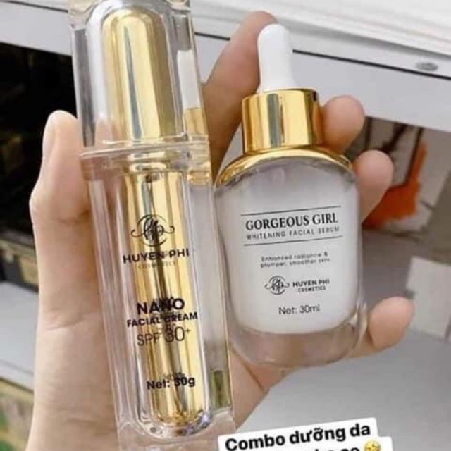 combo serum sâm tố nữ + kem face nano huyền phi