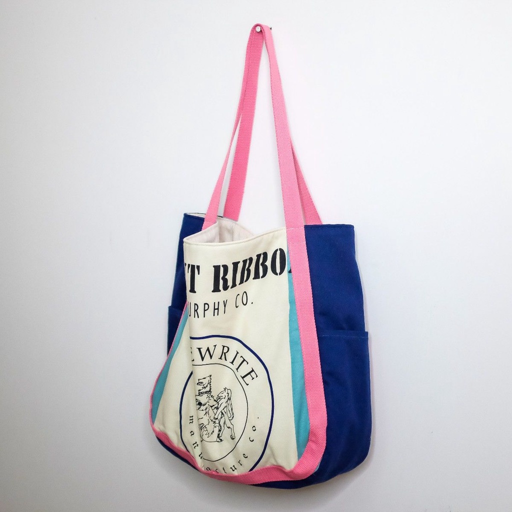 Túi Xách Vải Nylon Màu Sắc Tương Phản Sức Chứa Lớn Dễ Phối Đồ Phong Cách Retro Dành Cho Học Sinh