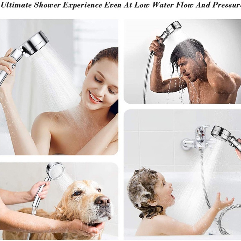 Vòi Hoa Sen 3 Chế Độ Có Ống Và Giá Đỡ Áp Suất Cao Cho SPA