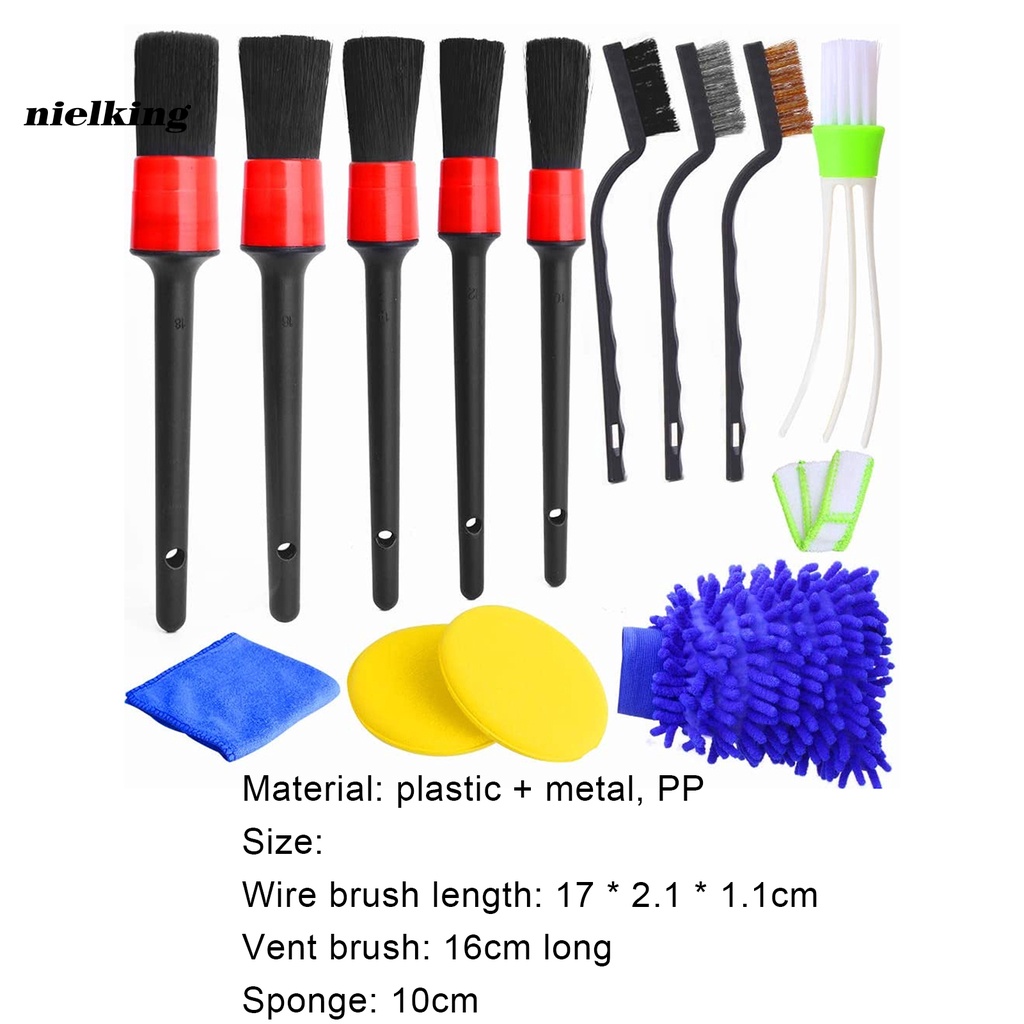 Bộ cọ vệ sinh chi tiết nội thất xe hơi đa dụng tiện lợi
