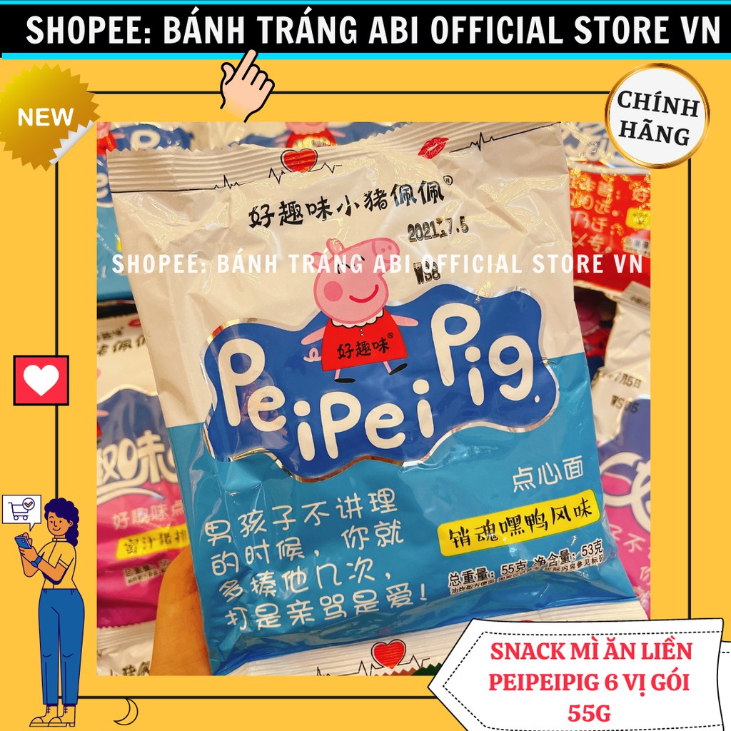 🐽 SNACK MÌ TÔM GÓI ĂN LIỀN NHIỀU VỊ PEI PEI PIG GÓI 55g | WebRaoVat - webraovat.net.vn