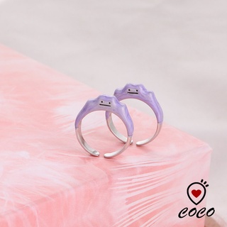  Nhẫn hình quái vật mặt cười màu tím đáng yêu thời trang 2021