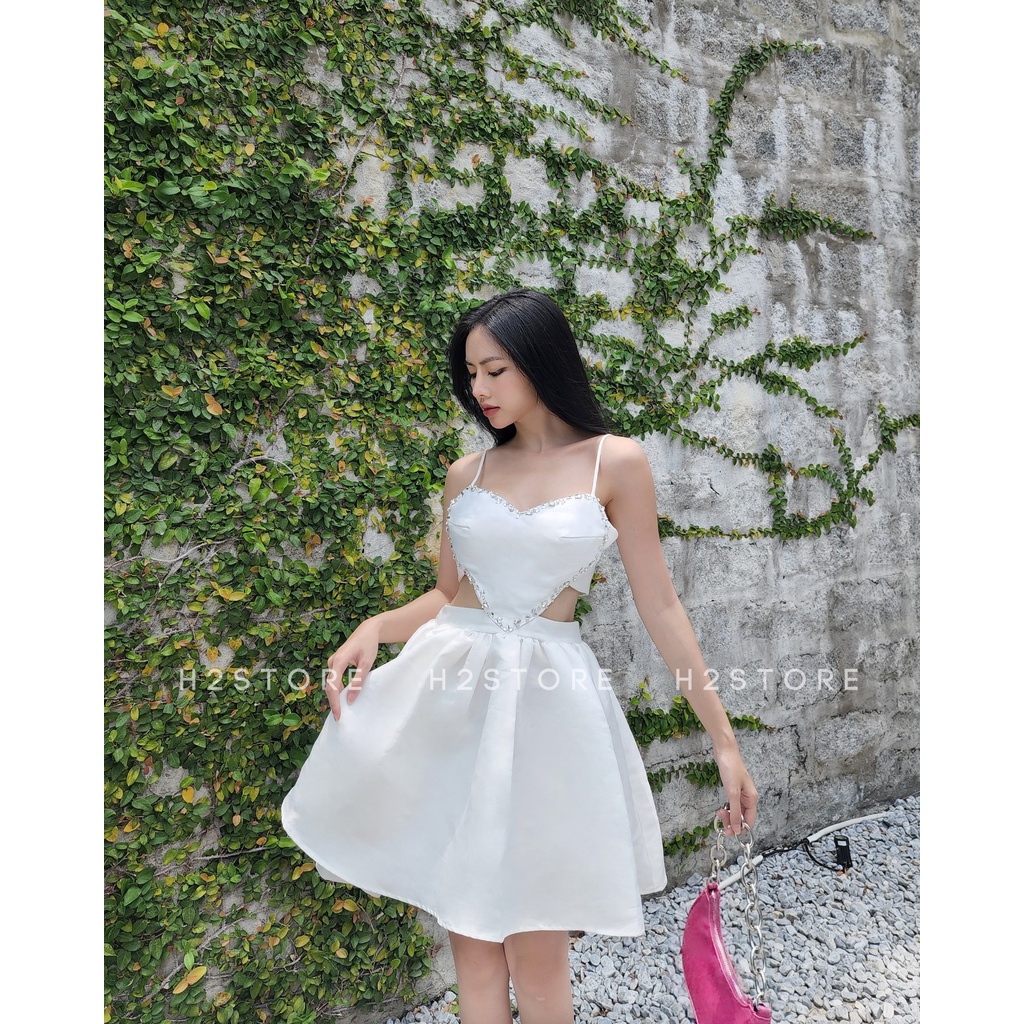 ĐẦM 2 DÂY VIỀN ĐÁ TRÁI TIM