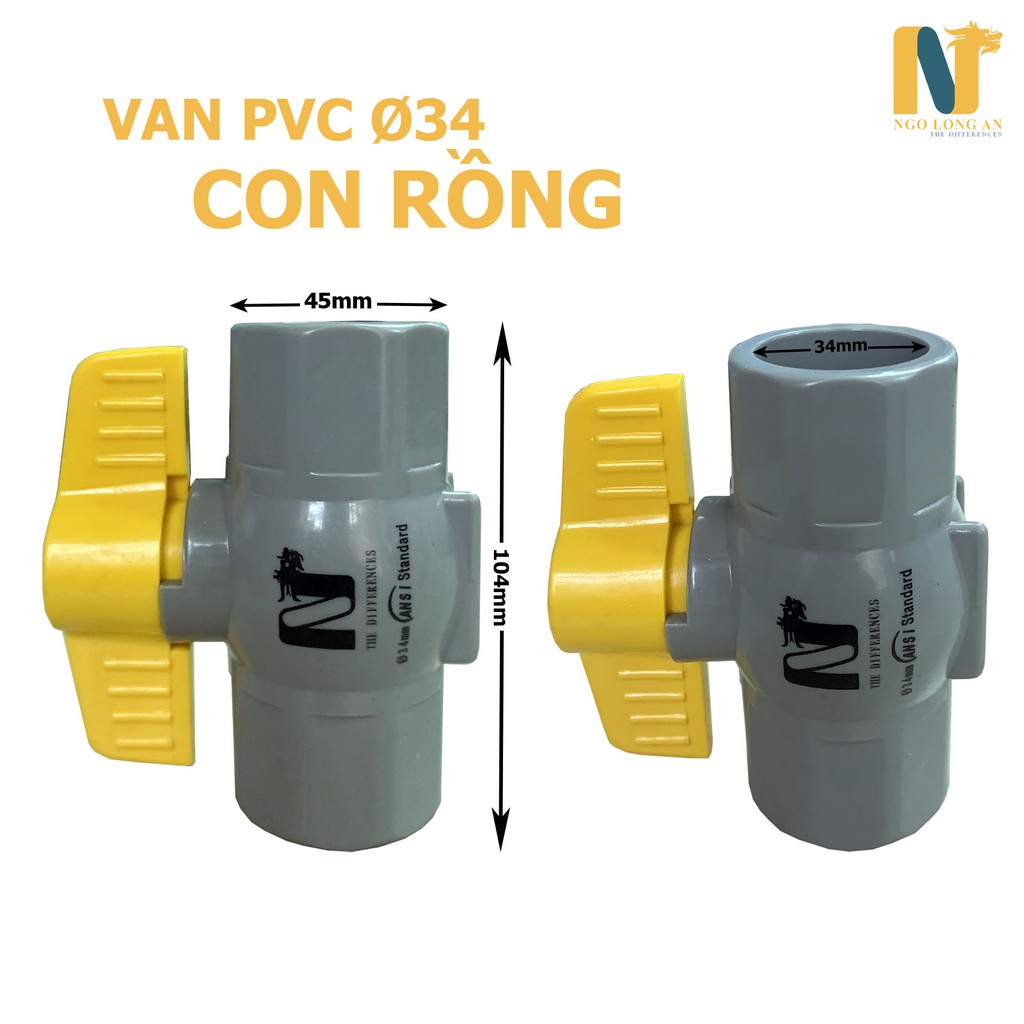 Van nước PVC phi 21, 27, 34 Con Rồng