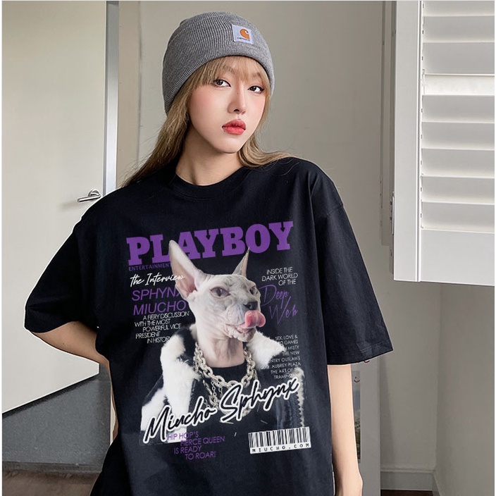 Áo thun nữ form rộng đẹp tay lỡ kiểu hàn quốc chất vải cotton AT233 Miucho in họa tiết