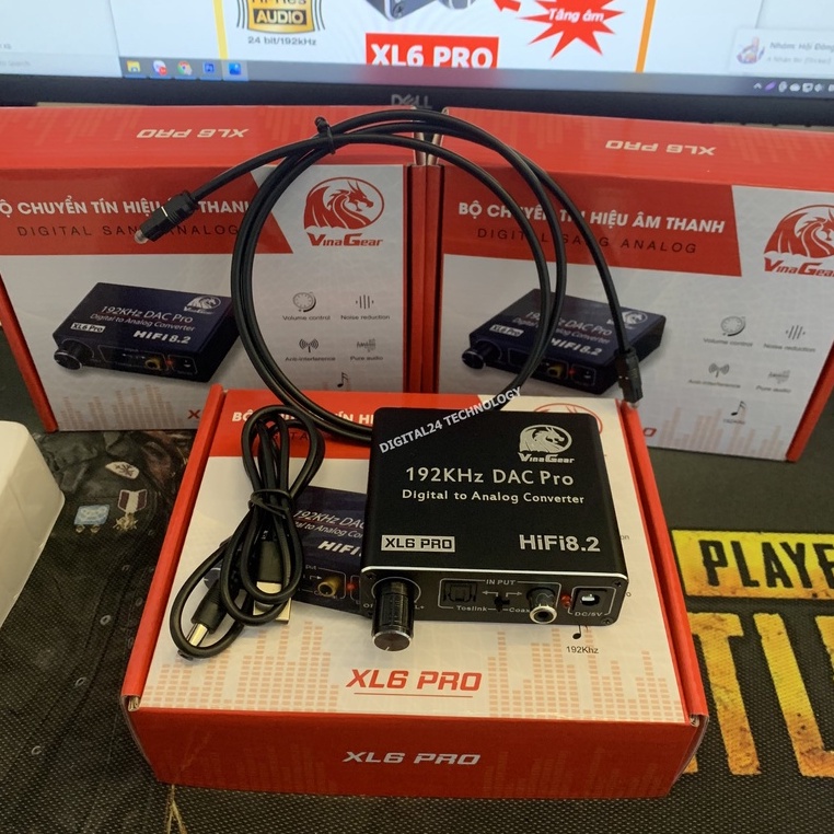 Bộ Chuyển Đổi Âm Thanh Quang Vinagear XL6 PRO - Digital To Analog DAC , Kèm Dây Quang 4mm