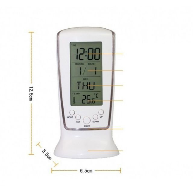 (GIÁ XẢ KHO)  Đồng hồ để bàn cảm biến nhiệt độ đèn LED Square Clock510 HÀNG CAO CẤP