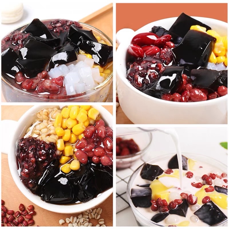 Pudding thạch sương sáo Bột thạch cỏ thơm , thạch tiên thảo, hãng DOKING  topping trà sữa