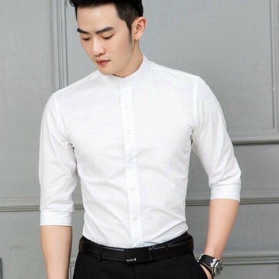 Áo Sơ Mi Nam Cổ Tàu Dài Tay Cao Cấp | BigBuy360 - bigbuy360.vn