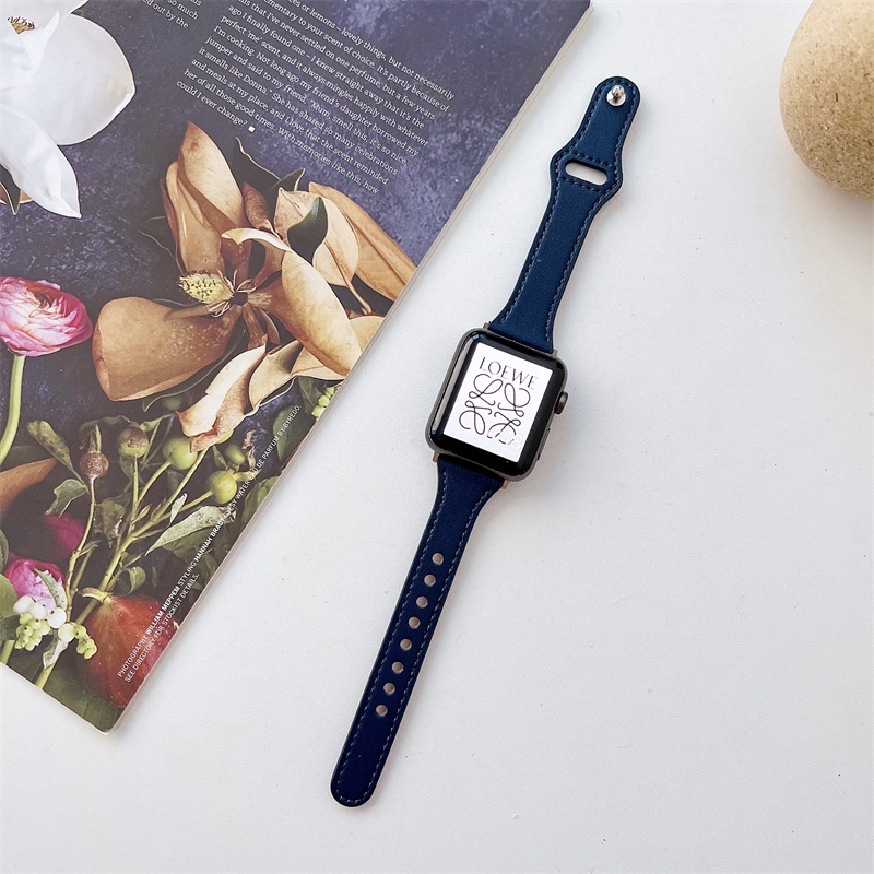 Dây Đeo Bằng Da Thay Thế Dành Cho Đồng Hồ Thông Minh Apple Watch 44Mm 42Mm 45Mm iwatch 38Mm 40Mm 41mm Apple Watch 3 4 5 6 SE 7