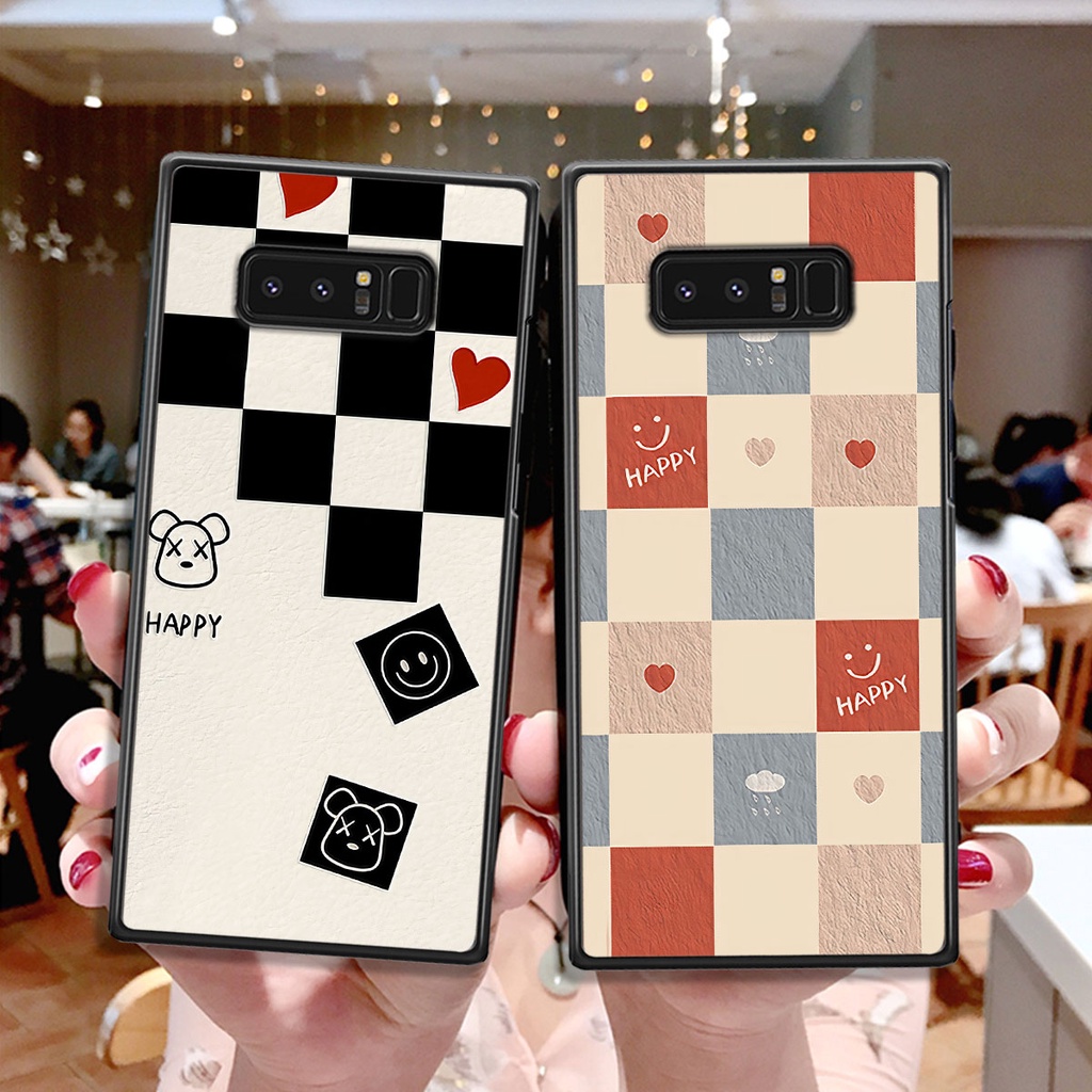 Ốp Samsung Note 8 caro trái tim cá tính, thời trang siêu đẹp, siêu phong cách