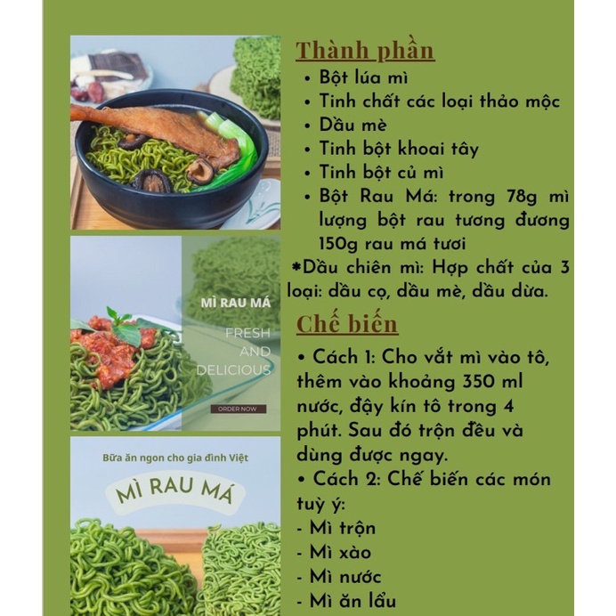 Mì Rau Má 10 phên 1 gói