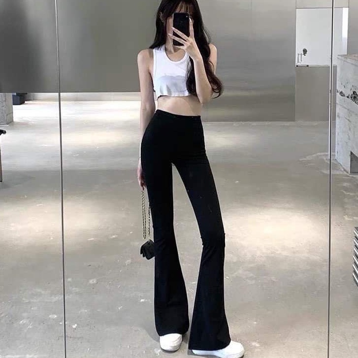 Quần dài nữ ống loe legging chất liệu umi dày dặn siêu hack dáng hottrend - Mã Q546-PANOSI