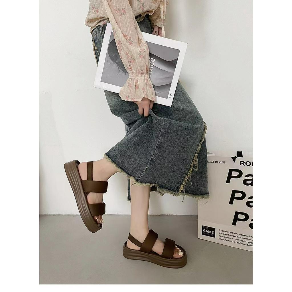 Dép Sandal Đế Dày Chống Trượt Phong Cách Hàn Quốc Thời Trang Mùa Hè 2023 Dành Cho Bạn Nữ