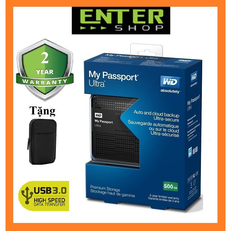 Ổ cứng di động 1Tb đến 320Gb WD My Passport Ultra Usb 3.0 Tặng túi chống sốc | BigBuy360 - bigbuy360.vn