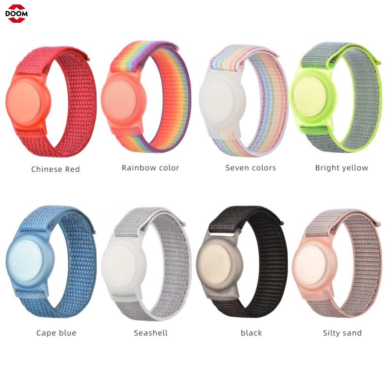Cho AirTags Vòng Tay Chống Mất Nylon Bảo Vệ Thiết Kế Apple Airtag Theo Dõi Thiết Bị Định Vị Dây 【Doom】
