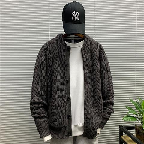 Áo khoác cardigan dệt kim dáng rộng phong cách đường phố thời trang mùa thu mới cho nam