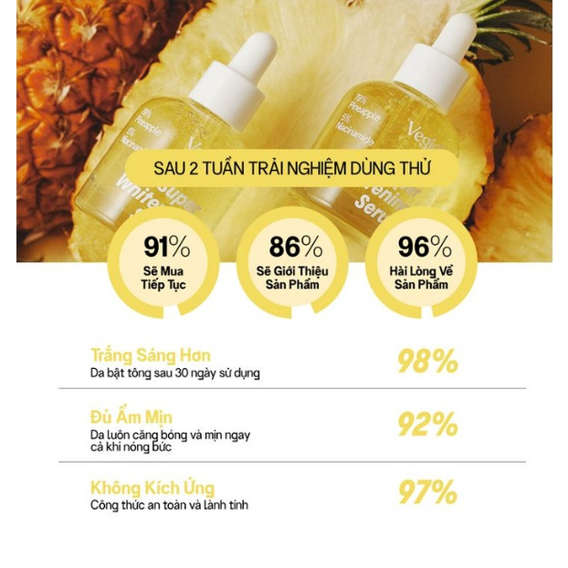 Tinh Chất Dứa Dưỡng Trắng Vegick Super Whitening Serum 30ml