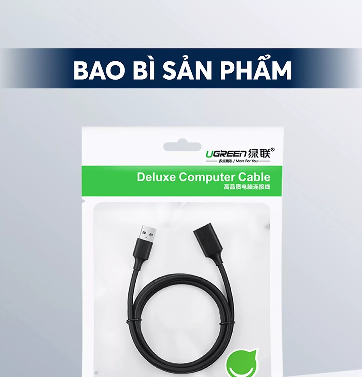 Sale Dây nối dài USB 2.0 (1 đầu đực, 1 đầu cái) dài 2m UGREEN US103 10316 - Hàng Chính Hãng