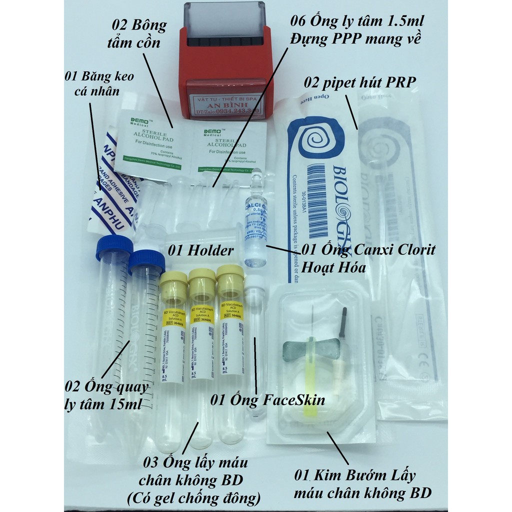 (Q1-HCM) BỘ KIT PRP TÁCH HUYẾT TƯƠNG GIÀU TIỂU CẦU (HÀNG CÔNG TY) - SET KIT PRP - AN BÌNH PHÂN PHỐI SỈ GIÁ TỐT