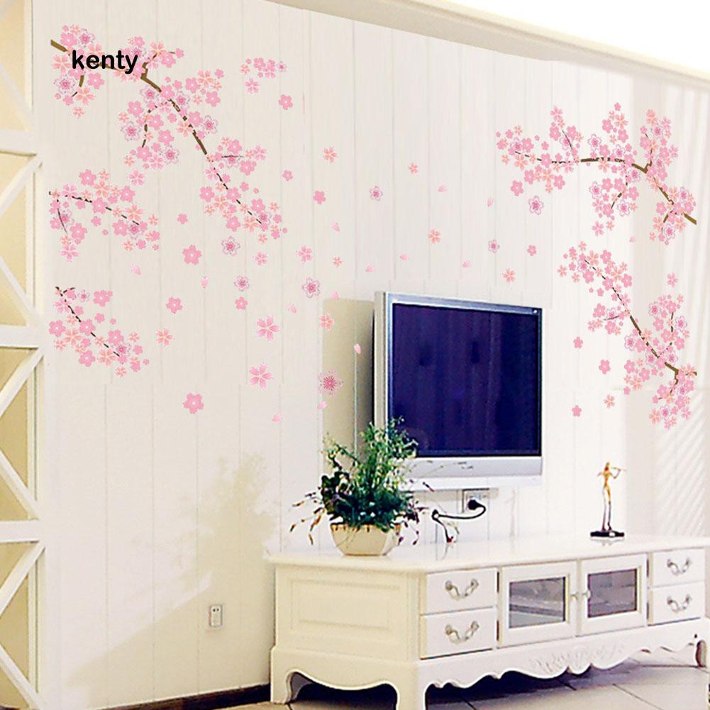 Miếng decal dán trang trí tường kích thước 50cm x 70cm họa tiết Hoa Anh Đào trang nhã lịch sự