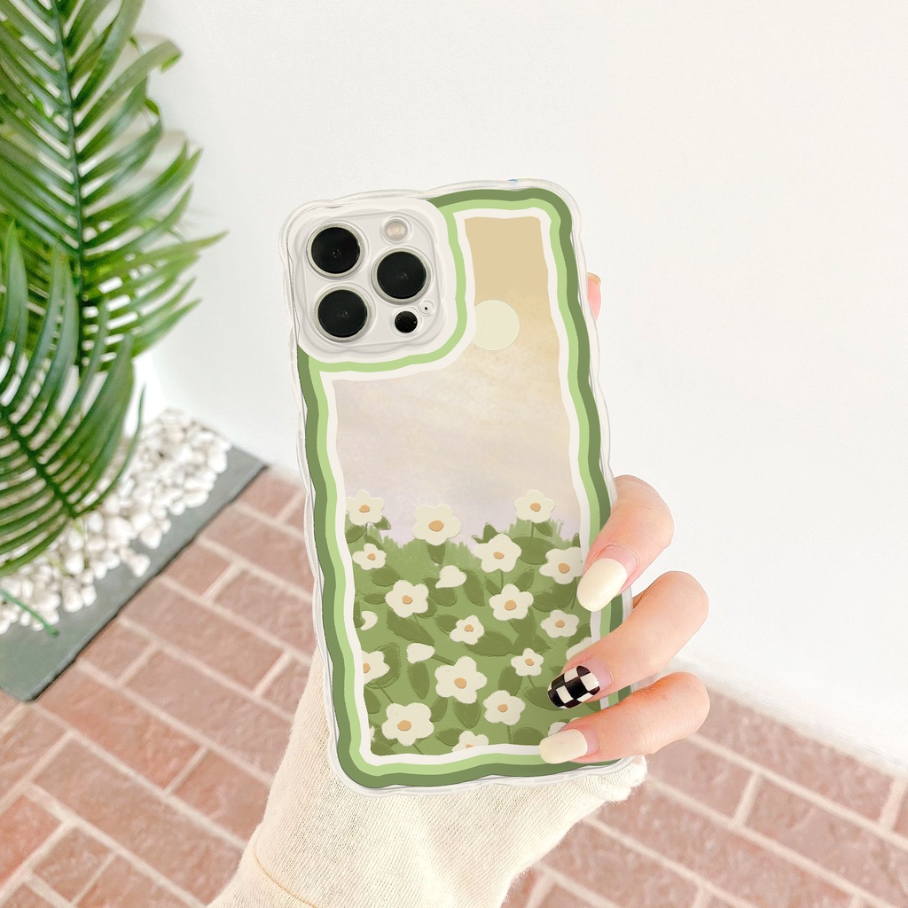 Ốp lưng iphone trong lượn sóng hoa cỏ 6/6plus/6s/6splus/7/7plus/8/8plus/x/xs/11/12/13/14/pro/max/promax/plus  Shin Case