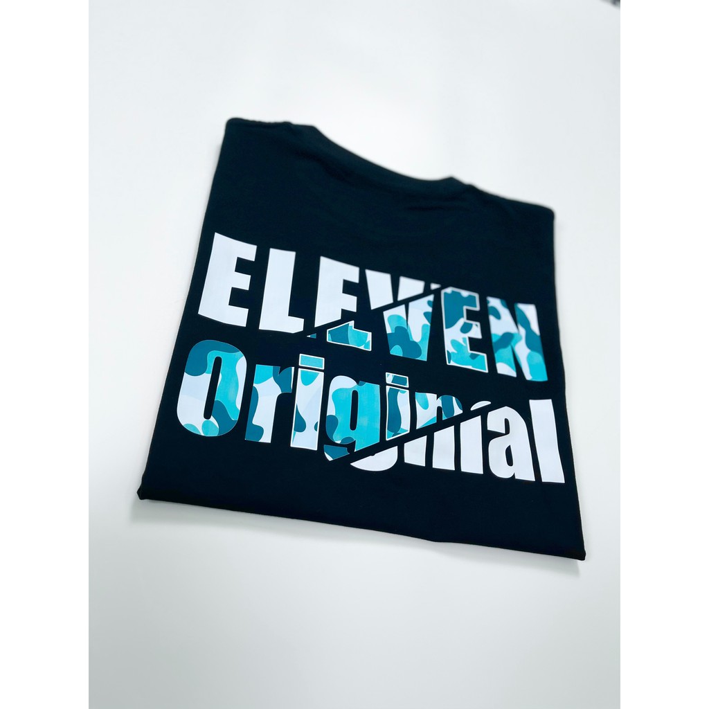 Áo thun Unisex Eleven Original in họa tiết Army, Form Unisex Màu Đen