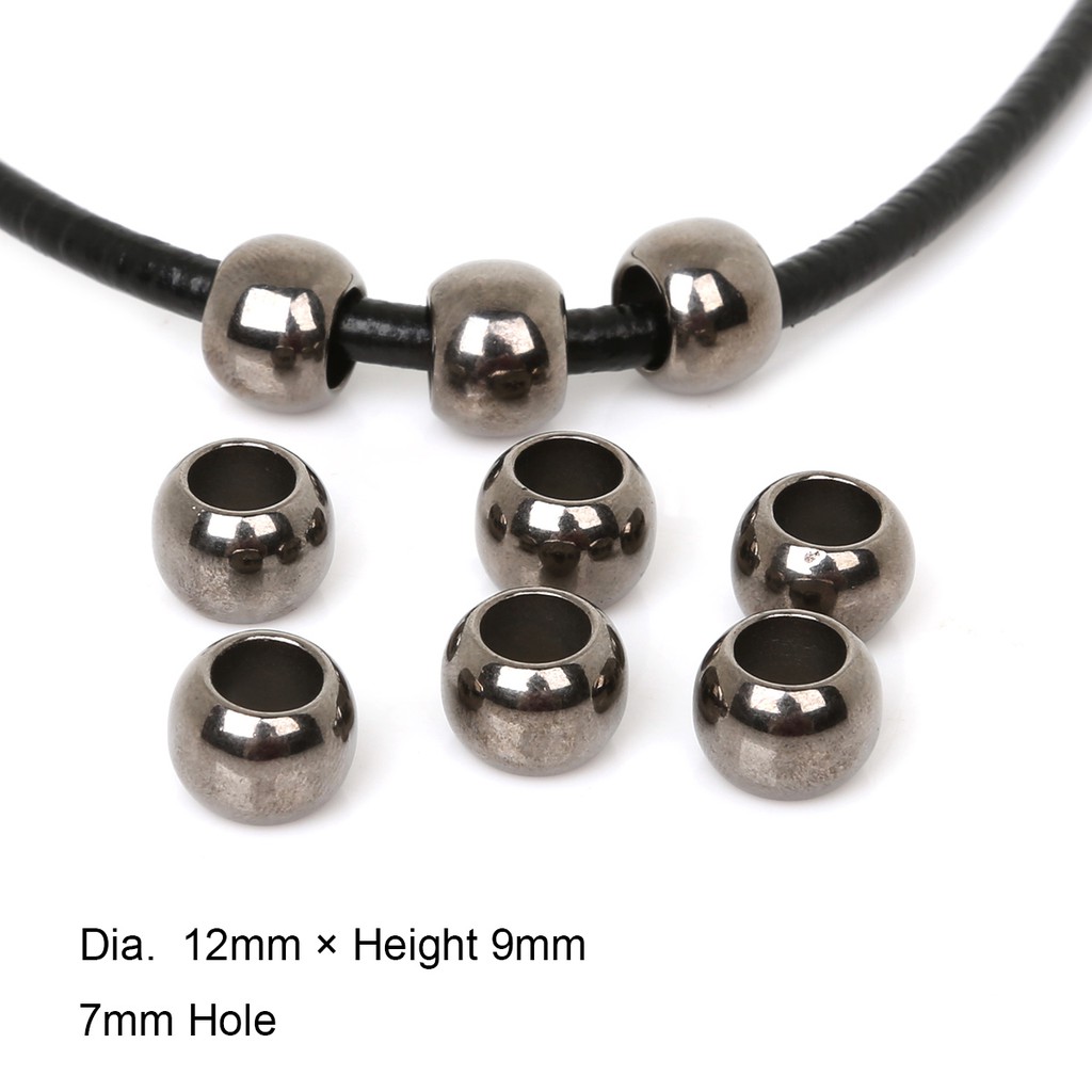 BEADIA Hạt Xỏ Lỗ Lớn Bằng Kim Loại Nhựa 4mm/6mm/8mm/10mm/12mm Làm Trang Sức