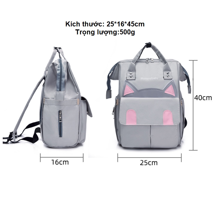 Balo bỉm sữa cho mẹ và bé, túi đựng đồ tiện ích cho trẻ sơ sinh, tiện lợi khi ra ngoài, du lịch