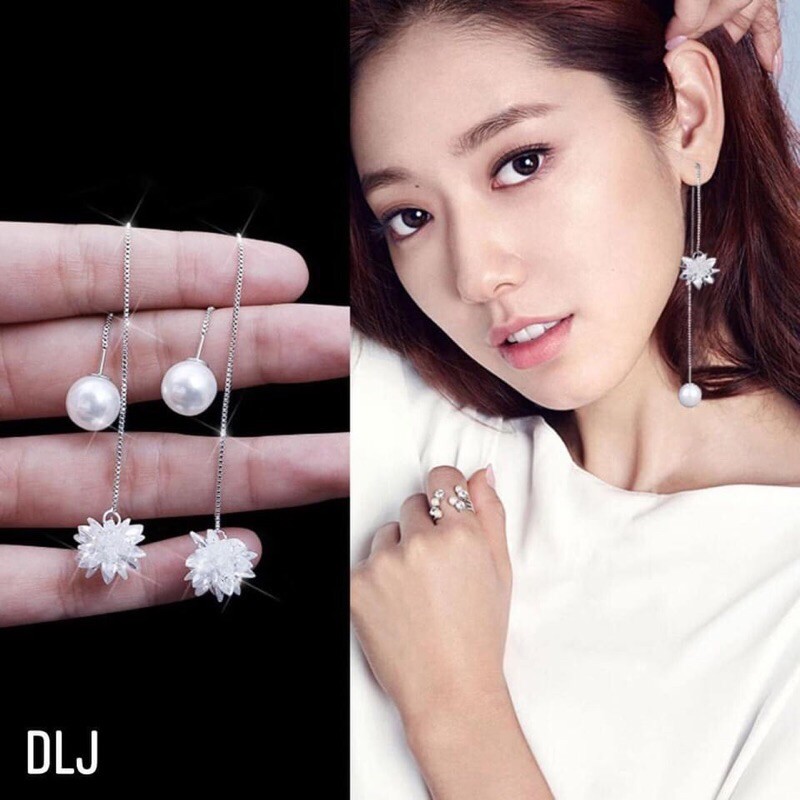 BÔNG TAI BẠC MẶT ĐÁ PHA LÊ CAO CẤP