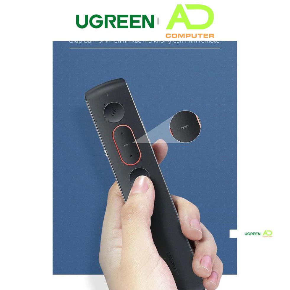 Bút trình chiếu PowerPoint Laser hãng UGREEN LP180 60327 không dây điều khiển từ xa 100m (sử dụng pin AAA)
