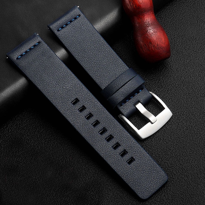Dây Đeo Bằng Da 20mm 22mm 18 24mm Tháo Gỡ Nhanh Cho Đồng Hồ Thông Minh Samsung Galaxy Watch 3 Active2 40 44mm Huawei Watch Gt 2