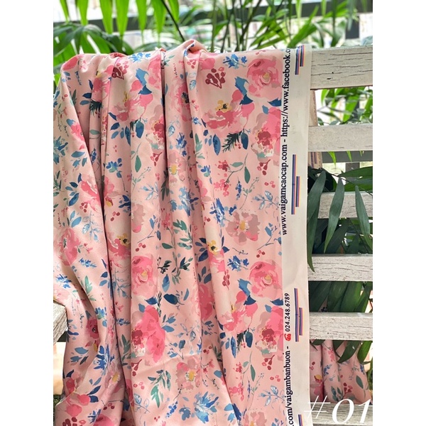 Vải Lụa Tằm In Hoa made by VGCC