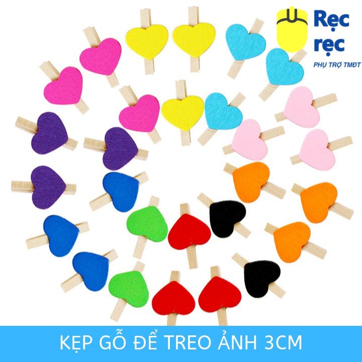 [Siêu rẻ - Hình thật ] Kẹp gỗ để treo ảnh hoặc treo sản phẩm nhiều màu SKG13