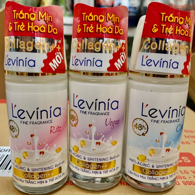 Lăn khử mùi trắng mịn và trẻ hóa da Levinia Collagen 55g