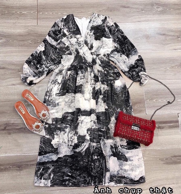 ĐẦM SOMI HOẠ TIẾT VÂN ĐÁ #165k