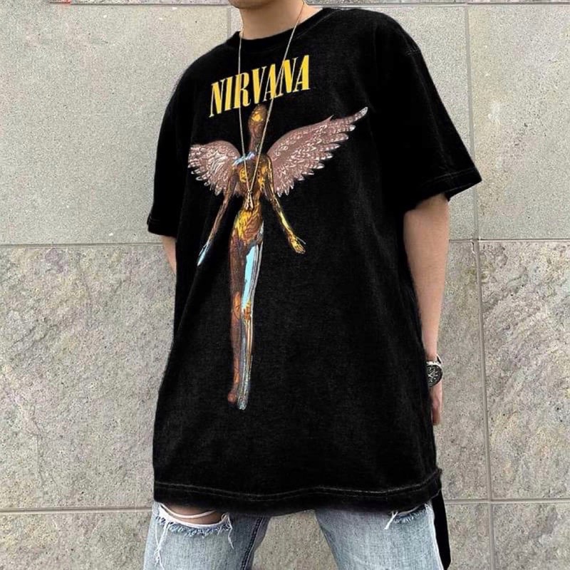 Áo thun tay lỡ Nirvana IN UTERO , T Shirt nam nữ unisex , MSW Town