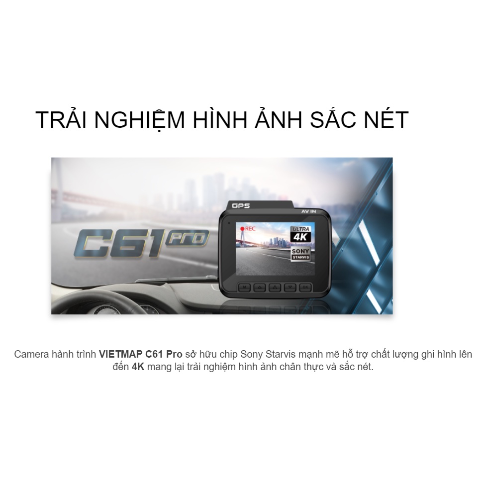 [Miễn phí lắp đặt nội thành HCM]Camera hành trình Vietmap C61 Pro + Thẻ nhớ 128GB | BigBuy360 - bigbuy360.vn