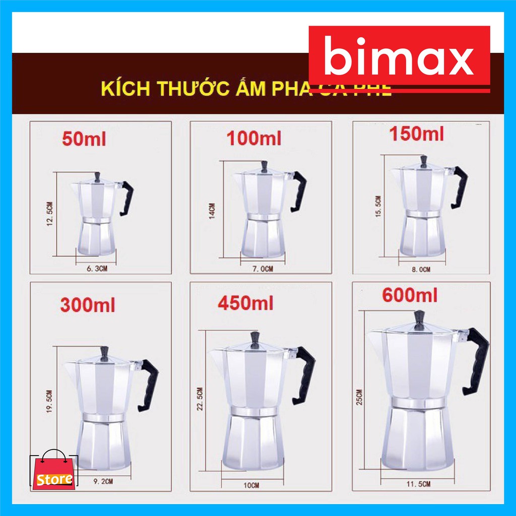 [Phụ kiện] Bộ pha Cà phê moka Express 6 Cup 300ml cao cấp