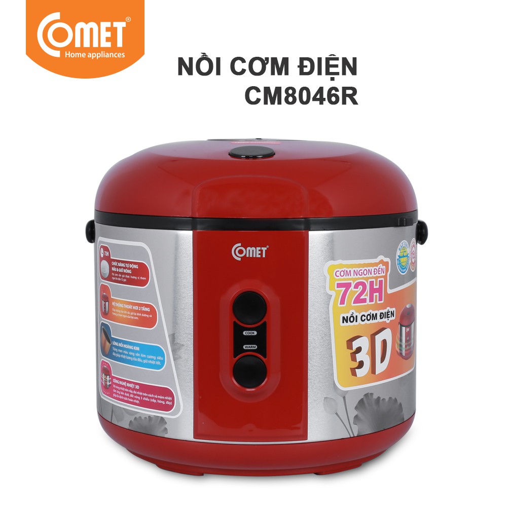 Nồi Cơm Điện 3D Nắp Gài 1.8L COMET - CM8046R