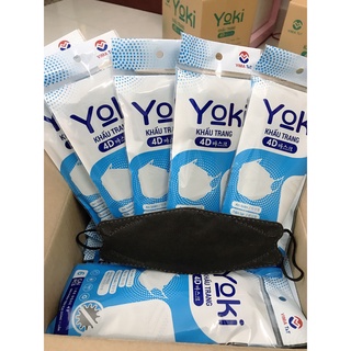 Khẩu trang 4d yoki kháng khuẩn 1 bịch/10 cái màu đen