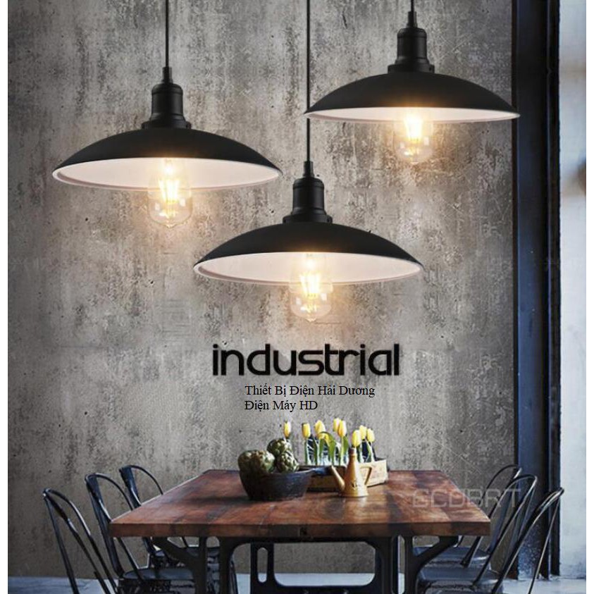 Chao đèn thả trang trí hình đĩa TN021 (Đen) - Tặng kèm bóng led 3w - Energy Green Lighting - Bảo hành 12 tháng