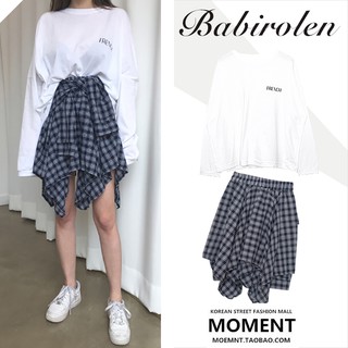 Sét áo phông / chân váy kẻ (0der) có ảnh thật